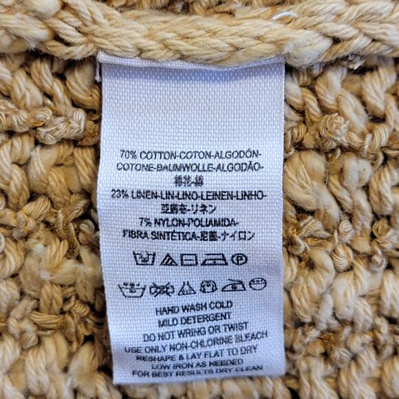 Free People Chunky Knit Crochet Hoodie Long Tunic Pullover Sweater Size M - Picture 15 of 16